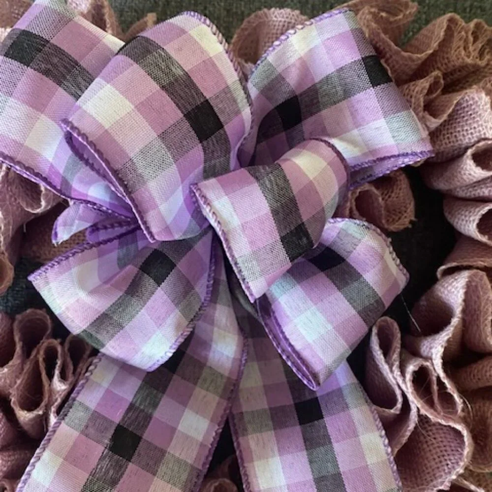 Valentine's Day Lilac Plaid Wreath